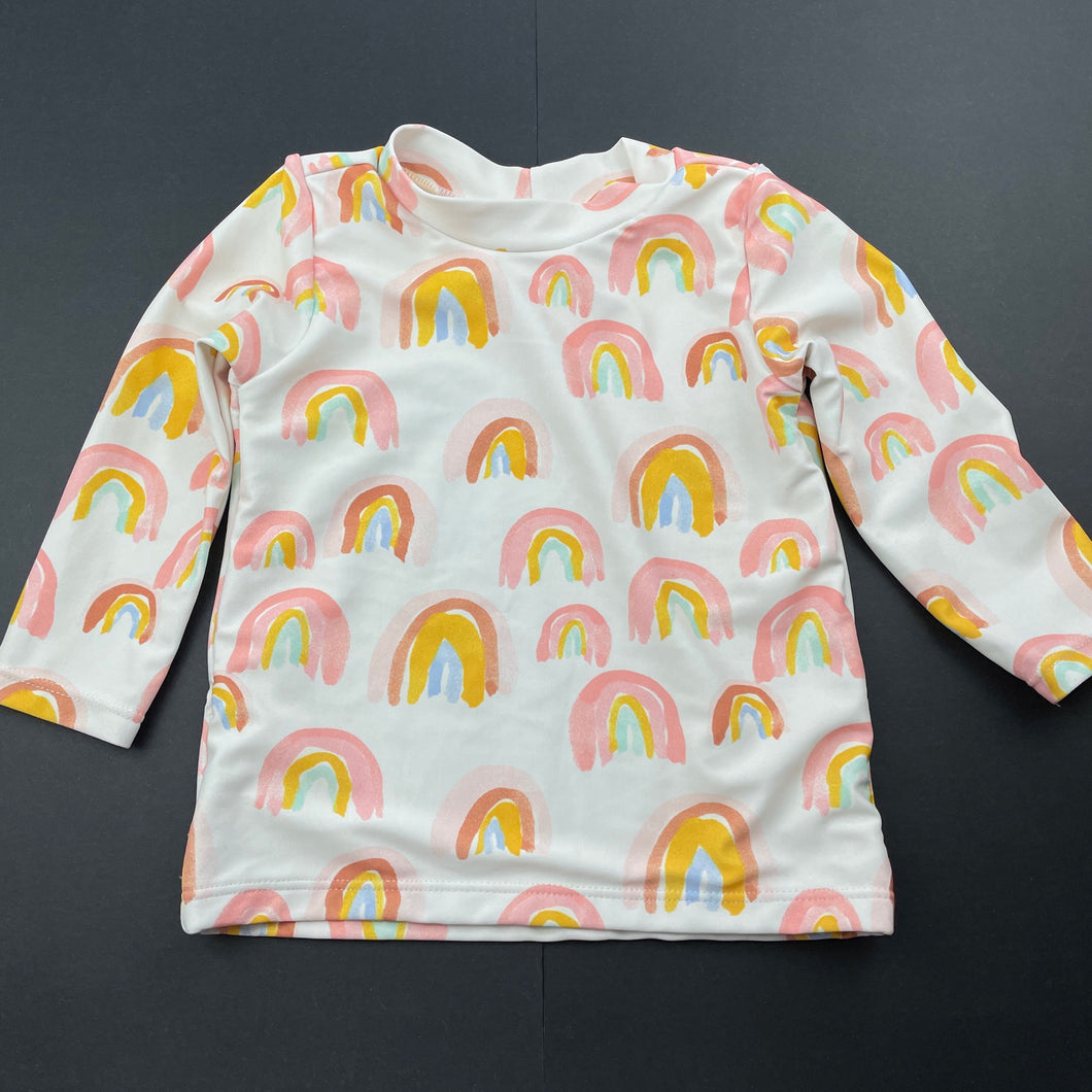 Girls Target, long sleeve rashie / swim top, rainbows, GUC, size 0,  