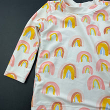 Load image into Gallery viewer, Girls Target, long sleeve rashie / swim top, rainbows, GUC, size 0,  