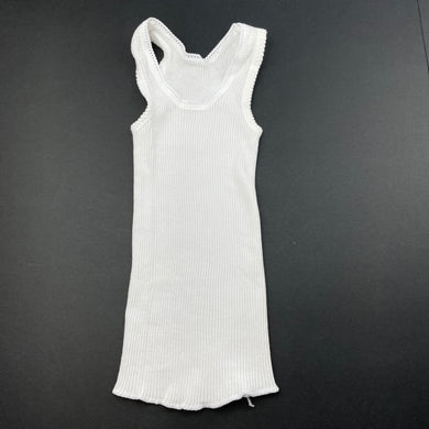 unisex Bonds, white ribbed cotton singlet top, EUC, size 000,  