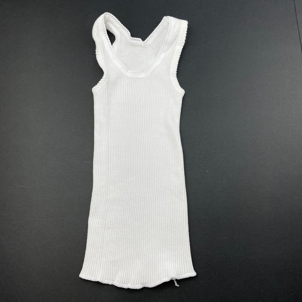 unisex Bonds, white ribbed cotton singlet top, EUC, size 000,  