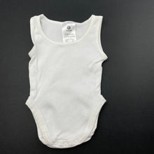 Load image into Gallery viewer, unisex Dymples, white ribbed cotton singletsuit, GUC, size 0000,  