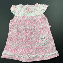 Load image into Gallery viewer, Girls Plum Baby, pink &amp; white floral cotton dress, FUC, size 000, L: 32cm