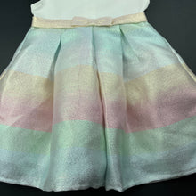 Load image into Gallery viewer, Girls Dymples, lined metallic party dress, EUC, size 1, L: 46cm