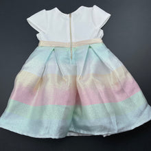 Load image into Gallery viewer, Girls Dymples, lined metallic party dress, EUC, size 1, L: 46cm