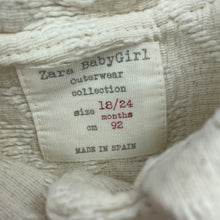 Load image into Gallery viewer, Girls Zara, lined cotton jacket / coat, L: 36cm, GUC, size 2,  