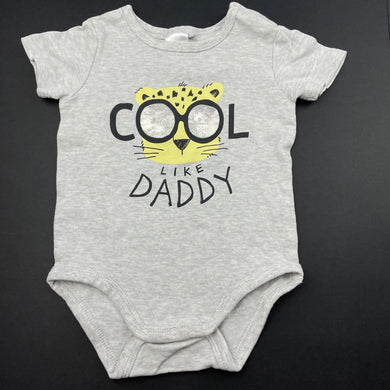 Boys Target, grey cotton bodysuit / romper, GUC, size 0,  
