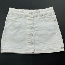 Load image into Gallery viewer, Girls Target, white stretch denim skirt, adjustable, L: 24cm, GUC, size 3,  