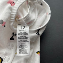 Load image into Gallery viewer, Girls Carters, cotton romper dress, cats, FUC, size 12 months,  