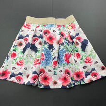 Load image into Gallery viewer, Girls Sista, soft feel floral skirt, elasticated, L: 29cm, GUC, size 4,  