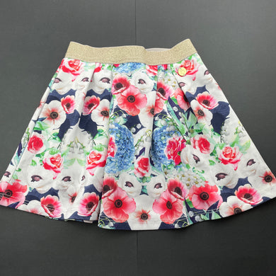 Girls Sista, soft feel floral skirt, elasticated, L: 29cm, GUC, size 4,  