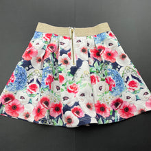 Load image into Gallery viewer, Girls Sista, soft feel floral skirt, elasticated, L: 29cm, GUC, size 4,  