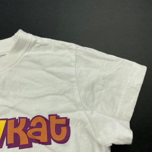 unisex yellowkat, white cotton t-shirt / top, FUC, size 4,  