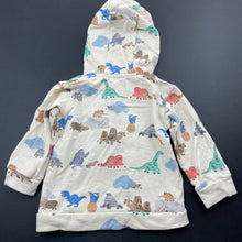 Load image into Gallery viewer, Boys M&amp;S, cotton hooded top, dinosaurs, EUC, size 0,  