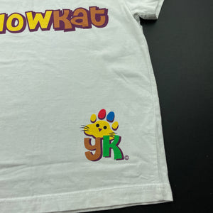 unisex yellowkat, white cotton t-shirt / top, GUC, size 4,  