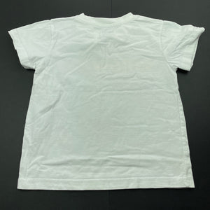 unisex yellowkat, white cotton t-shirt / top, GUC, size 4,  