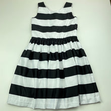 Load image into Gallery viewer, Girls Target, cotton lined black &amp; white stripe party dress, GUC, size 6, L: 66cm
