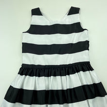 Load image into Gallery viewer, Girls Target, cotton lined black &amp; white stripe party dress, GUC, size 6, L: 66cm