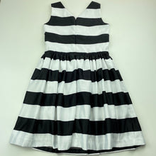 Load image into Gallery viewer, Girls Target, cotton lined black &amp; white stripe party dress, GUC, size 6, L: 66cm