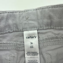 Load image into Gallery viewer, Girls Carters, grey &amp; silver stretch cotton pants, adjustable, Inside leg: 33.5cm, FUC, size 3,  