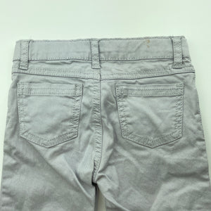 Girls Carters, grey & silver stretch cotton pants, adjustable, Inside leg: 33.5cm, FUC, size 3,  