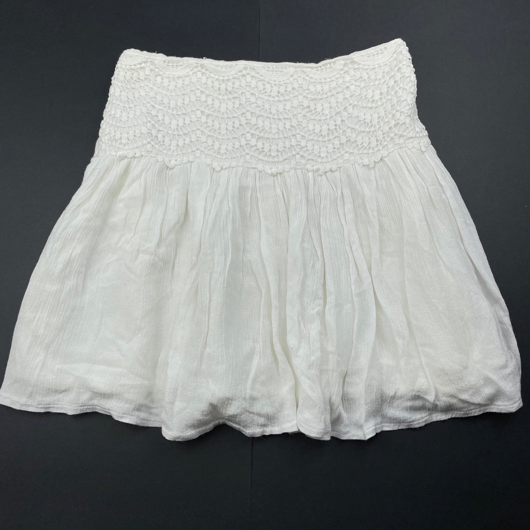 Girls Mango, lined skirt, elasticated, L: 37cm, GUC, size 10,  