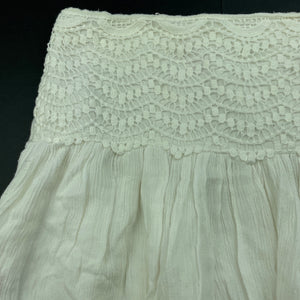 Girls Mango, lined skirt, elasticated, L: 37cm, GUC, size 10,  