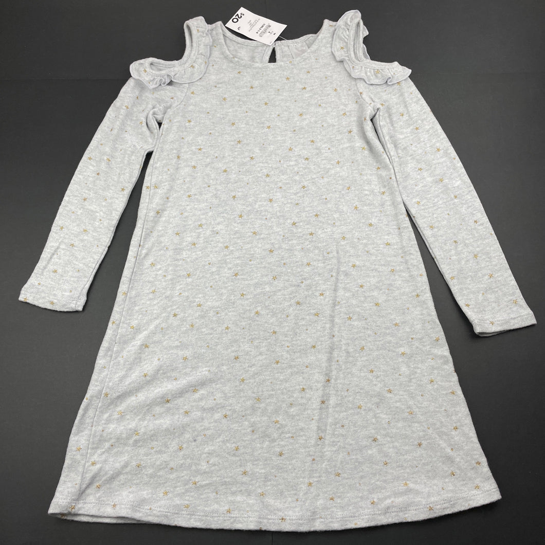 Girls Target, lightweight knit open shoulder dress, NEW, size 6, L: 62cm