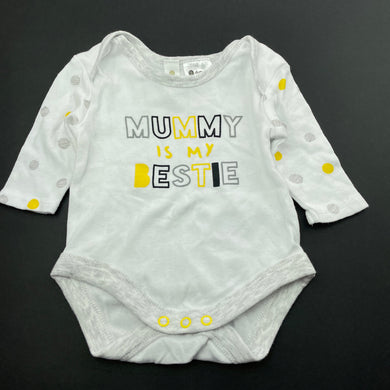 unisex Dymples, cotton bodysuit / romper, mummy, GUC, size 0000,  