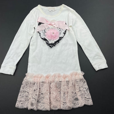 Girls Polly and Molly, embellished long sleeve top, L: 45cm, GUC, size 2,  