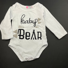 Load image into Gallery viewer, Boys Vogue Fashion, white bodysuit / romper, bear, FUC, size 00,  
