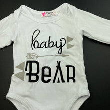 Load image into Gallery viewer, Boys Vogue Fashion, white bodysuit / romper, bear, FUC, size 00,  