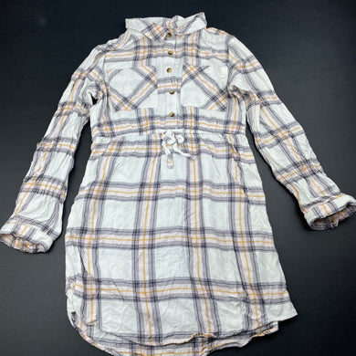 Girls Anko, long sleeve checked shirt dress, GUC, size 8, L: 60cm