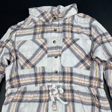 Load image into Gallery viewer, Girls Anko, long sleeve checked shirt dress, GUC, size 8, L: 60cm