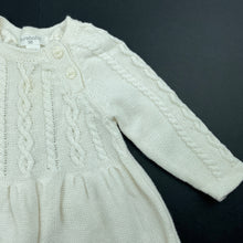 Load image into Gallery viewer, Girls purebaby, knitted organic cotton / wool dress, GUC, size 00, L: 38cm