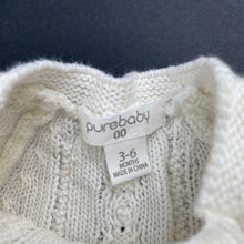 Load image into Gallery viewer, Girls purebaby, knitted organic cotton / wool dress, GUC, size 00, L: 38cm