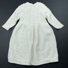 Load image into Gallery viewer, Girls purebaby, knitted organic cotton / wool dress, GUC, size 00, L: 38cm
