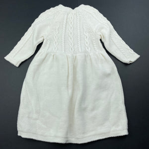Girls purebaby, knitted organic cotton / wool dress, GUC, size 00, L: 38cm