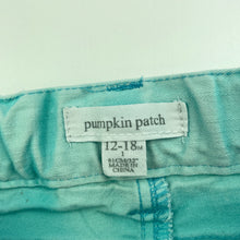 Load image into Gallery viewer, Boys Pumpkin Patch, blue stretch cotton shorts, adjustable, marks on back, FUC, size 1,  