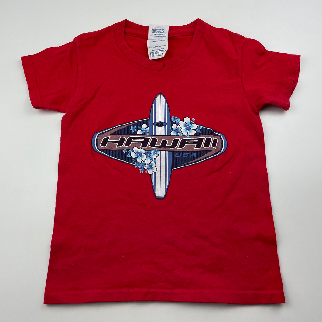 Boys Delta Pro Weight, red cotton t-shirt / top, Hawaii, armpit to armpit: 29cm, FUC, size 1-2,  