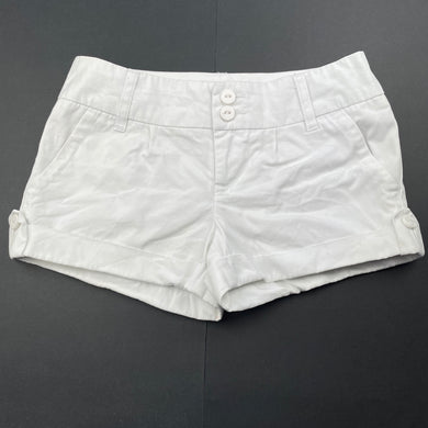 Girls Target, white cotton shorts, W: 32cm across, FUC, size 7,  