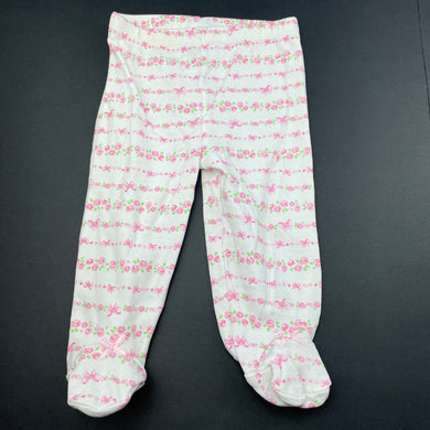 Girls floral, cotton footed leggings / bottoms, FUC, size 6 months,  