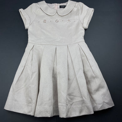 Girls Petite Black, lined embellished metallic party dress, armpit to armpit: 29.5cm, GUC, size 6, L: 57cm