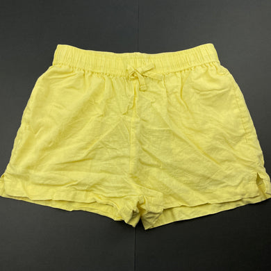 Girls Brilliant Basics, yellow linen / viscose shorts, elasticated, EUC, size 12,  