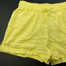 Load image into Gallery viewer, Girls Brilliant Basics, yellow linen / viscose shorts, elasticated, EUC, size 12,  