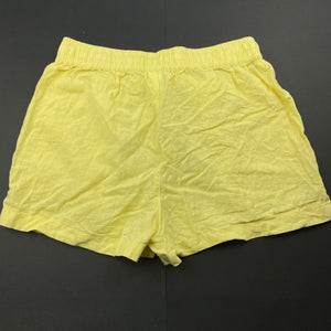 Girls Brilliant Basics, yellow linen / viscose shorts, elasticated, EUC, size 12,  