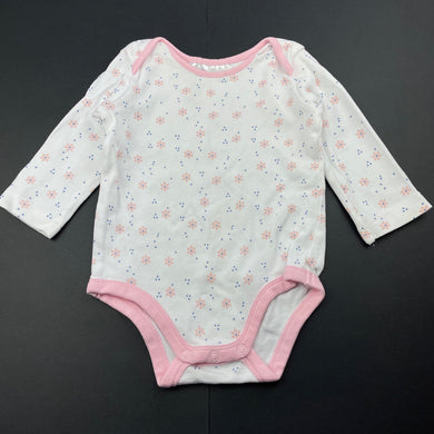 Girls Tiny Little Wonders, floral cotton bodysuit / romper, FUC, size 0,  