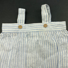Load image into Gallery viewer, Girls Seed, blue &amp; white stripe linen romper, GUC, size 000,  