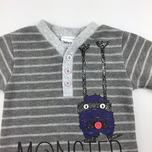 Boys Baby Baby, grey sweater / jumper, monster, GUC, size 00