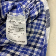 Load image into Gallery viewer, Boys Dymples, lightweight cotton long sleeve shirt, EUC, size 0,  