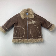 Load image into Gallery viewer, Boys Pumpkin Patch, faux fur lined, faux suede jacket, L: 31cm, EUC, size 0,  
